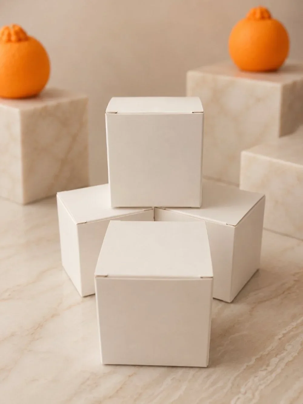 Orange-Shaped, Citrus-Scented Fruit Candles, Aromatherapy, Vegan, 4-Pack, New